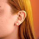 Brinco Dourado Pequeno Pérola Redonda Clássica