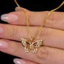 Colar Dourado Borboleta com Microzircônias