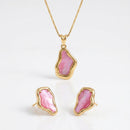Conjunto Dourado Pedra Rosa Orgânica