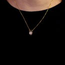 Colar Dourado com Pingente de Trevo em Zircônia Cristal Lapidada