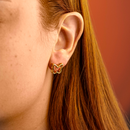 Brinco Dourado Borboleta Vazada Contorno