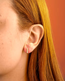 Brinco Dourado Ear Climber Cristais Verticais