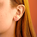 Brinco Dourado Ear Climber Cristais Verticais