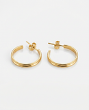 Brinco Argola Folheada a Ouro 18k Média Lisa Polida