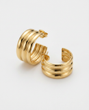 Brinco Folheado a Ouro 18k Argola Tripla Sobreposta
