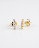 Brinco Folheado a Ouro 18k Ear Climber Cristais Verticais