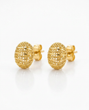 Brinco Folheado a Ouro 18k Oval com Detalhes em Relevo