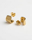 Brinco Folheado a Ouro 18k Quadrado Textura Malha