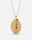 Colar Folheado a Ouro 18k Corrente Fina Pingente Medalha Oval Gravado Fé