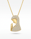 Colar Folheado a Ouro 18k Nossa Senhora com Microzircônias Cravejadas