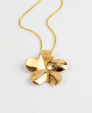 Colar Folheado a Ouro 18k com Pingente Flor Lisa Polida