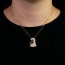 Colar Dourado Nossa Senhora com Microzircônias Cravejadas