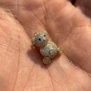 Brinco Dourado Ursinho Cravejado com Microzircônias
