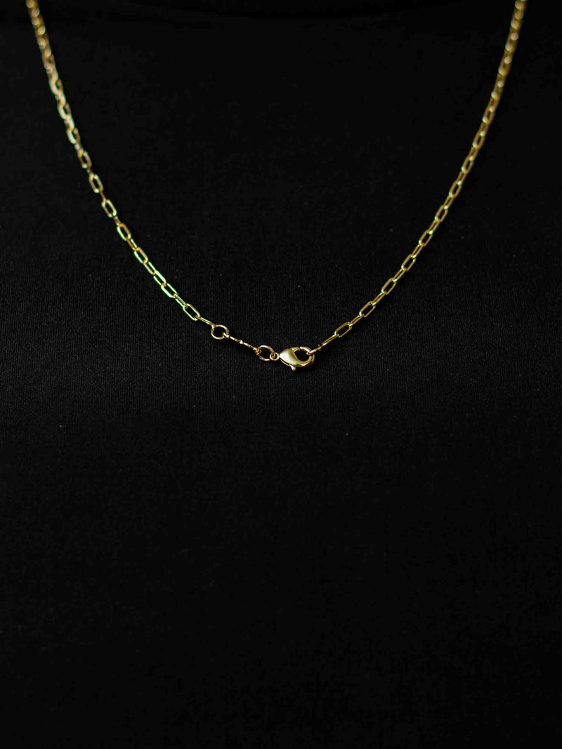 Colar Dourado Corrente Elo Português com Crucifixo Jesus Cristo