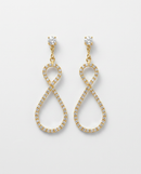 Brinco Folheado a Ouro 18k Alongado Infinito com Zircônias