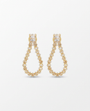 Brinco Folheado a Ouro 18k  Gota Vazada com Microzircônias e Cristais